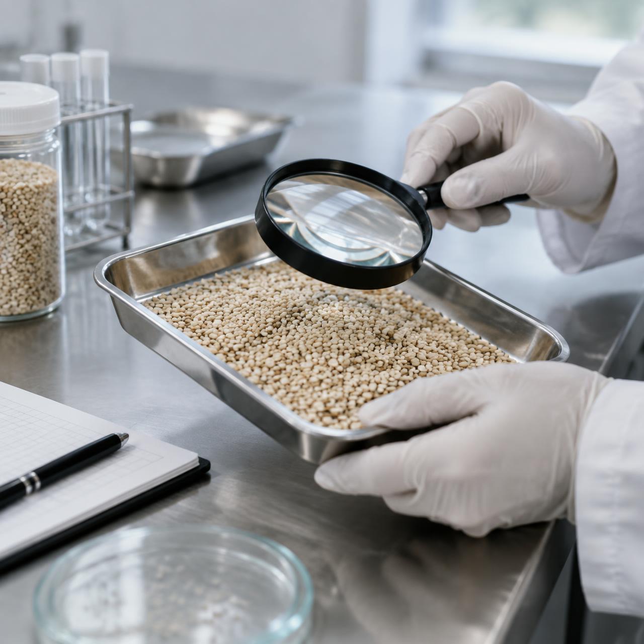 Inspection of a sesame sample